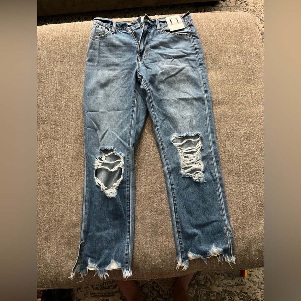 Straight high rise jeans